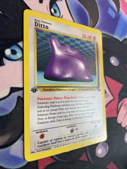 Ditto 18/62 Fossil 1st Edition Pokemon Card TCG LP Vintage - Image 2