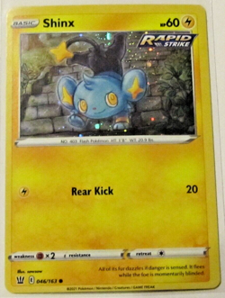 1 POKEMON CARD TCG/SHINX/RAPID STRIKE/046/163/HOLO/COMMON/2021 - Image 1