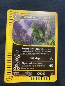 Pokemon Tyranitar Aquapolis Holo Rare E-Reader Card 2003 H28/H32 - Image 1
