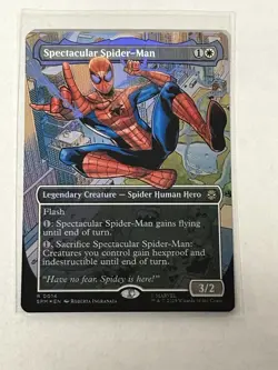 Spectacular Spider-Man Borderless Foil Spider-Man SPM Magic MTG - Image 1