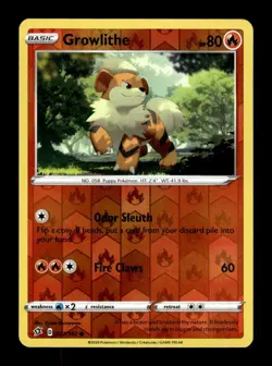 Pokemon Rebel Clash GROWLITHE 027/192 Reverse Holo - Image 1