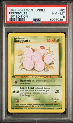 1999 POKEMON JUNGLE 1ST ED #52 EXEGGCUTE PSA 8 - Image 1