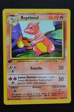 Pokemon TCG CHARMELEON FRENCH REPTINCEL BASE SET FIRST EDITION NM Near Mint - Image 1