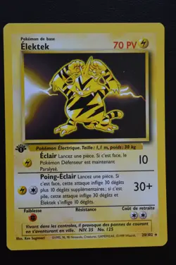 Pokemon TCG ELECTABUZZ FRENCH ELEKTEK BASE SET FIRST EDITION NM Near Mint - Image 1