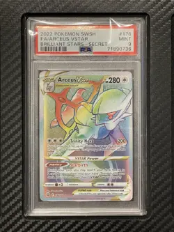 2022 PSA 9 FA Arceus VSTAR #176 Full Art Secret Rare Rainbow Pokemon TCG SWSH BS - Image 1