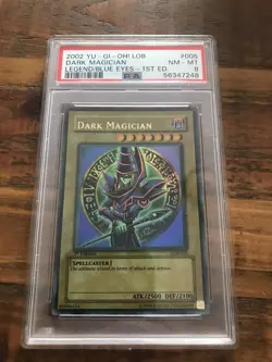 Yu-Gi-Oh! Legend of Blue Eyes 1st Ed Dark Magician #LOB-005 PSA 8 wavy - Image 1
