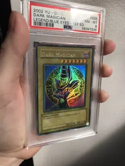 Yu-Gi-Oh! Legend of Blue Eyes 1st Ed Dark Magician #LOB-005 PSA 8 wavy - Image 3