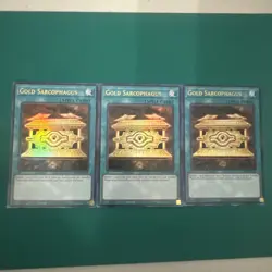 3x Gold Sarcophagus 1st Edition Ultra Rare RA02-EN052 Yu-Gi-Oh! - Image 1