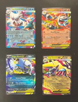 Lot of Pokemon TCG - (4) Mega Evolution Double Rare Mega EX Holo Cards - Image 1