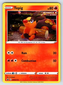 Tepig SWSH172 Black Star Promo Cosmos Holo Pokemon Card - Image 4