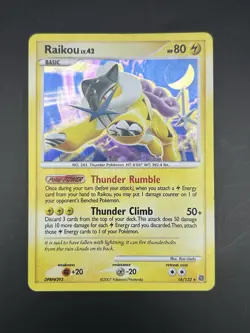 2007 Pokemon Raikou LV. 42 16/132 Secret Wonders Holo Rare Card - Image 1