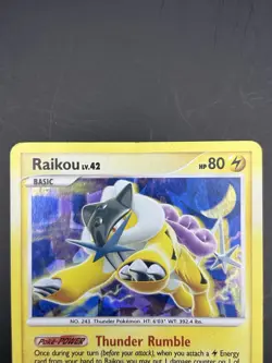 2007 Pokemon Raikou LV. 42 16/132 Secret Wonders Holo Rare Card - Image 3