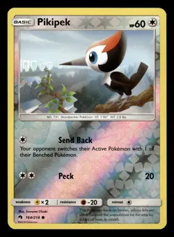 Pikipek 164/214 Reverse Holo S&M Lost Thunder Pokemon Card - Image 1