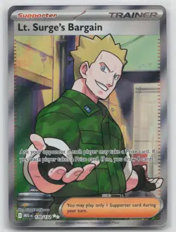 Pokemon Card Lt. Surge's Bargain Ultra Rare ME01: Mega Evolution 170/132 NM - Image 1