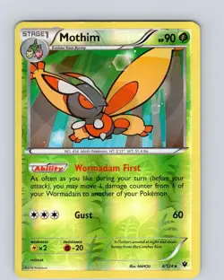 Pokemon TCG Mothim XY Fates Collide 4/124 Reverse Holo Rare Card Played LP - Image 1