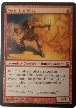 MTG 1x Norin the Wary, HP, Time Spiral, Spell Attacks Exile Return End Of Turn. - Image 1