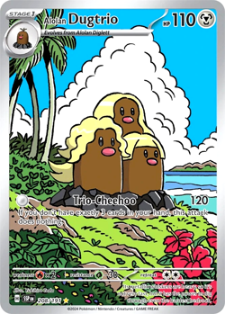 ⚡Pokemon - Alolan Dugtrio - Illustration Rare - 208/191 - Surging Sparks - NM⚡ - Image 1