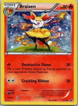 Pokemon TCG Braixen XY161/211 XY Black Star Promos Holo MP - Image 1
