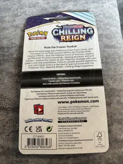 New Sealed Pokemon TCG Chilling Reign Blister Booster Pack Morpeko Foil + Coin - Image 2