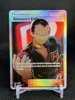 POKEMON GIOVANNI’S EXILE FULL ART 67/68 HIDDEN FATES FULL ART TRAINER - NM - Image 1