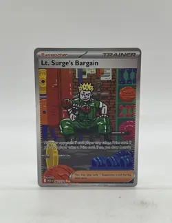 Pokemon TCG Mega Evolution Lt Surge’s Bargain #185/132 Special Illustration Rare - Image 1