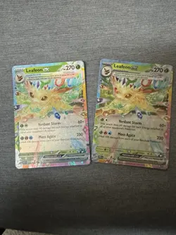 Pokemon TCG Leafeon EX Prismatic Evolution Double Rare Bundle Of 2 - Image 1