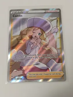 Pokemon Caitlin Full Art Trainer Supporter Chilling Reign Ultra Holo Card - Image 1