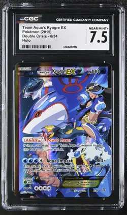 CGC 7.5 Team Aqua's Kyogre EX 2015 Double Crisis 6/34 Holo Pokemon Card - Image 1