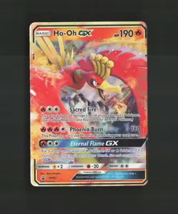 Ho-Oh GX SM57 Black Star Promo Ultra Rare Holo OFFCENTER Pokemon Card NM - Image 1