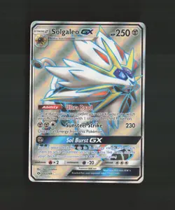 Solgaleo GX 143/149 Sun & Moon Base Full Art Ultra Rare Holo Pokemon Card NM - Image 1