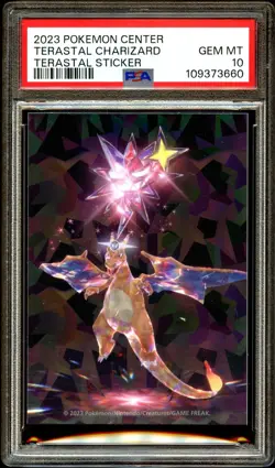 PSA 10 GEM MINT Terastal Charizard STICKER Pokemon Center Card CS3-660 - Image 2
