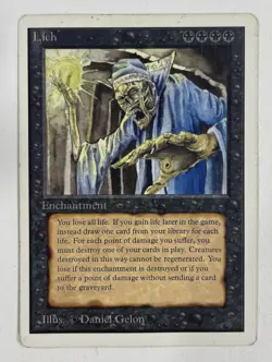 Lich Unlimited MP Moderate Play MTG Magic The Gathering - Image 1