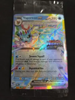 Pokemon TCG Vaporeon ex 023/131 Stamped SEALED Promo Prismatic Surprise Box - Image 1