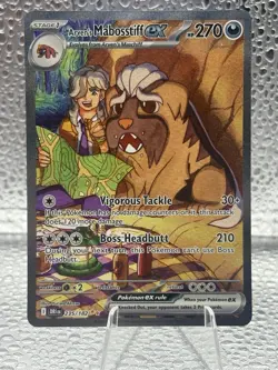 Pokemon TCG Arven's Mabosstiff EX #235/182 Sv10: Destined Rivals SIR - Image 1
