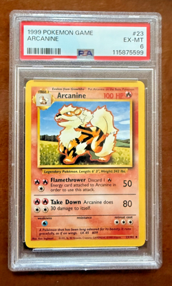 PSA 6 1999 POKEMON 23/102 ARCANINE - Image 1