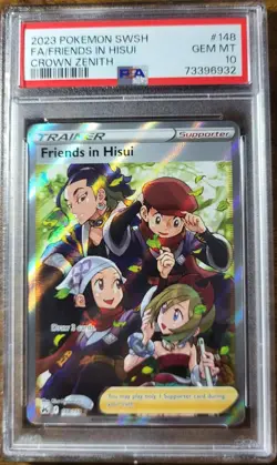 2023 Pokemon SWSH Crown Zenith #148 Full Art Friends in Hisui PSA 10 Gem Mint - Image 1