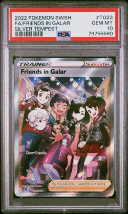 2022 Pokemon SWSH Silver Tempest #TG23 FA Friends in Galar PSA 10 Gem Mint - Image 1