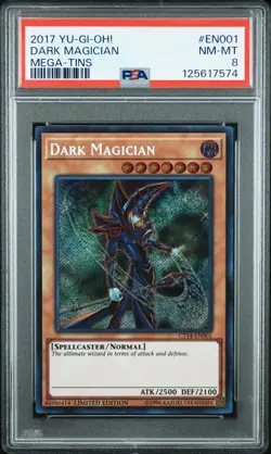 2017 YU-GI-OH! MEGA-TINS #EN001 DARK MAGICIAN PSA 8 - Image 1
