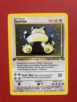 Snorlax 11/64 Jungle Holo Pokemon Card TCG 1st Edition - Image 2