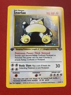 Snorlax 11/64 Jungle Holo Pokemon Card TCG 1st Edition - Image 3