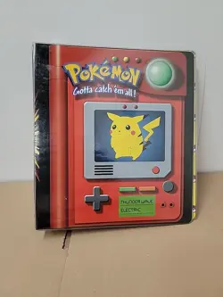 Vintage Pokemon Pikachu Meowth Trading Card 3 Ring Binder Plymouth 4077 - Image 1