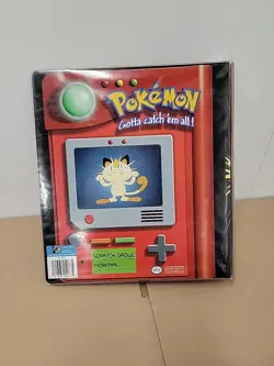 Vintage Pokemon Pikachu Meowth Trading Card 3 Ring Binder Plymouth 4077 - Image 2