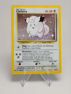 Pokemon Card Clefairy 5/102 Base Set Holo Rare Near Mint Condition - Image 1