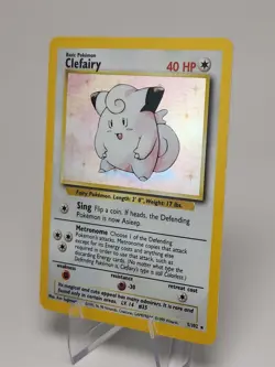 Pokemon Card Clefairy 5/102 Base Set Holo Rare Near Mint Condition - Image 3