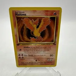Pokemon Card Moltres 27/62 1st Edition Non-Holo Rare Fossil LP - Image 1