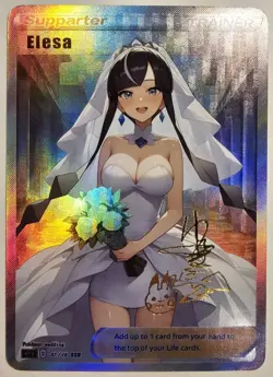 Elesa Pokemon Wedding Dress Sexy Anime Waifu Trainer Art Card - Image 1