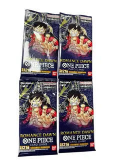 4 Packs ROMANCE DAWN OP-01 ONE PIECE Card Game Japan Booster SEALED - Image 1