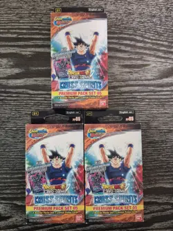 3x DBZ Cross Spirits Premium Pack Set 05 - 12 Booster Packs + 6 Promo Cards - Image 1