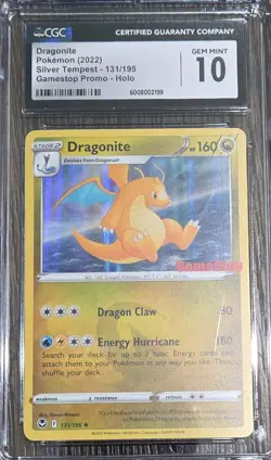 Pokemon Dragonite Silver Tempest Gamestop Promo Holo Card CGC 10 - Image 1