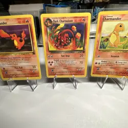 Team Rocket And Base Set Charmander And Dark Charmeleon. Vintage Pokemon Cards - Image 3